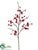 Velvet Plum Blossom Spray - Red - Pack of 12
