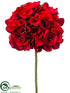 Silk Plants Direct Velvet Hydrangea Spray - Red - Pack of 12