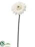 Silk Plants Direct Velvet Mini Gerbera Daisy Spray - White - Pack of 12