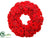 Velvet Rose Wreath - Red Glittered - Pack of 1