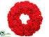 Silk Plants Direct Velvet Rose Wreath - Red Glittered - Pack of 1