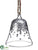 Glass Bell Ornament - Silver Clear - Pack of 6
