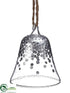 Silk Plants Direct Glass Bell Ornament - Silver Clear - Pack of 6