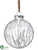 Glass Ball Ornament - White Clear - Pack of 6