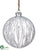 Glass Ball Ornament - White Clear - Pack of 4