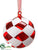 Ball Ornament - Red White - Pack of 4