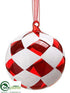 Silk Plants Direct Ball Ornament - Red White - Pack of 4