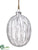 Glass Ornament - White Clear - Pack of 6