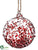 Glass Ball Ornament - Red Clear - Pack of 6