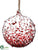 Glass Ball Ornament - Red Clear - Pack of 4