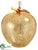 Mercury Glass Apple Ornament - Gold Antique - Pack of 6