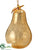 Mercury Glass Pear Ornament - Gold Antique - Pack of 4