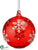 Glass Ball Ornament - Red White - Pack of 4