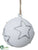 Glass Ball Ornament - White Silver - Pack of 6