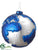 Glass Globe Ornament - Blue White - Pack of 6