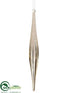 Silk Plants Direct Beaded Glass Icicle Ornament - Ivory - Pack of 6