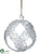 Glass Ball Ornament - Clear Silver - Pack of 6