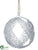 Glass Ball Ornament - Clear Silver - Pack of 4