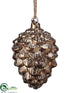 Silk Plants Direct Glass Pine Cone Ornament - Brown Ice - Pack of 6
