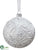 Glass Ball Ornament - White Silver - Pack of 6