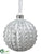 Glass Ball Ornament - White Silver - Pack of 6
