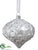 Glass Onion Ornament - White Silver - Pack of 6
