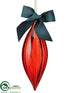 Silk Plants Direct Glass Finial Ornament - Red - Pack of 6