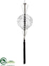 Silk Plants Direct Finial Ornament - Clear Silver - Pack of 3