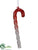 Glass Candy Cane Ornament - Red Clear - Pack of 6