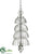 Tree Chandelier Ornament - Clear - Pack of 6