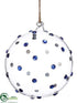 Silk Plants Direct Glass Ball Ornament - Clear Blue - Pack of 6