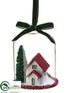 Silk Plants Direct House, Tree Ornament - Red Green - Pack of 6