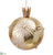 Glittered Starburst Glass Ball Ornament - Gold - Pack of 6