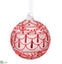 Silk Plants Direct Glittered Glass Ball Ornament - Red Frosted - Pack of 12