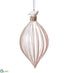 Silk Plants Direct Glass Finial Ornament With Bird - Pink White - Pack of 12