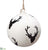 Reindeer Glass Ball Ornament - Beige Black - Pack of 12