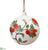 Apple Glass Ball Ornament - Beige Red - Pack of 6