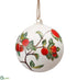 Silk Plants Direct Apple Glass Ball Ornament - Beige Red - Pack of 6