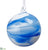 Glass Ball Ornament - White Blue - Pack of 12