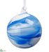 Silk Plants Direct Glass Ball Ornament - White Blue - Pack of 12