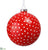 Glass Dots Ball Ornament - Red White - Pack of 6