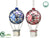 Glass Hot Balloon Ornament - Red Blue - Pack of 2