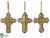 Glass Cross Ornament - Gold Pearl - Pack of 2