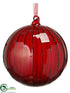 Silk Plants Direct Glass Ball Ornament - Red - Pack of 4