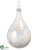 Glass Teardrop Ornament - White - Pack of 6