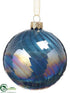 Silk Plants Direct Glass Ball Ornament - Blue - Pack of 6