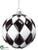 Glass Ball Ornament - Black White - Pack of 6