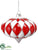 Glass Onion Ornament - Red White - Pack of 6