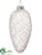 Glass Pine Cone Ornament - Clear Ice - Pack of 6