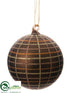 Silk Plants Direct Ball Ornament - Brown Gold - Pack of 6